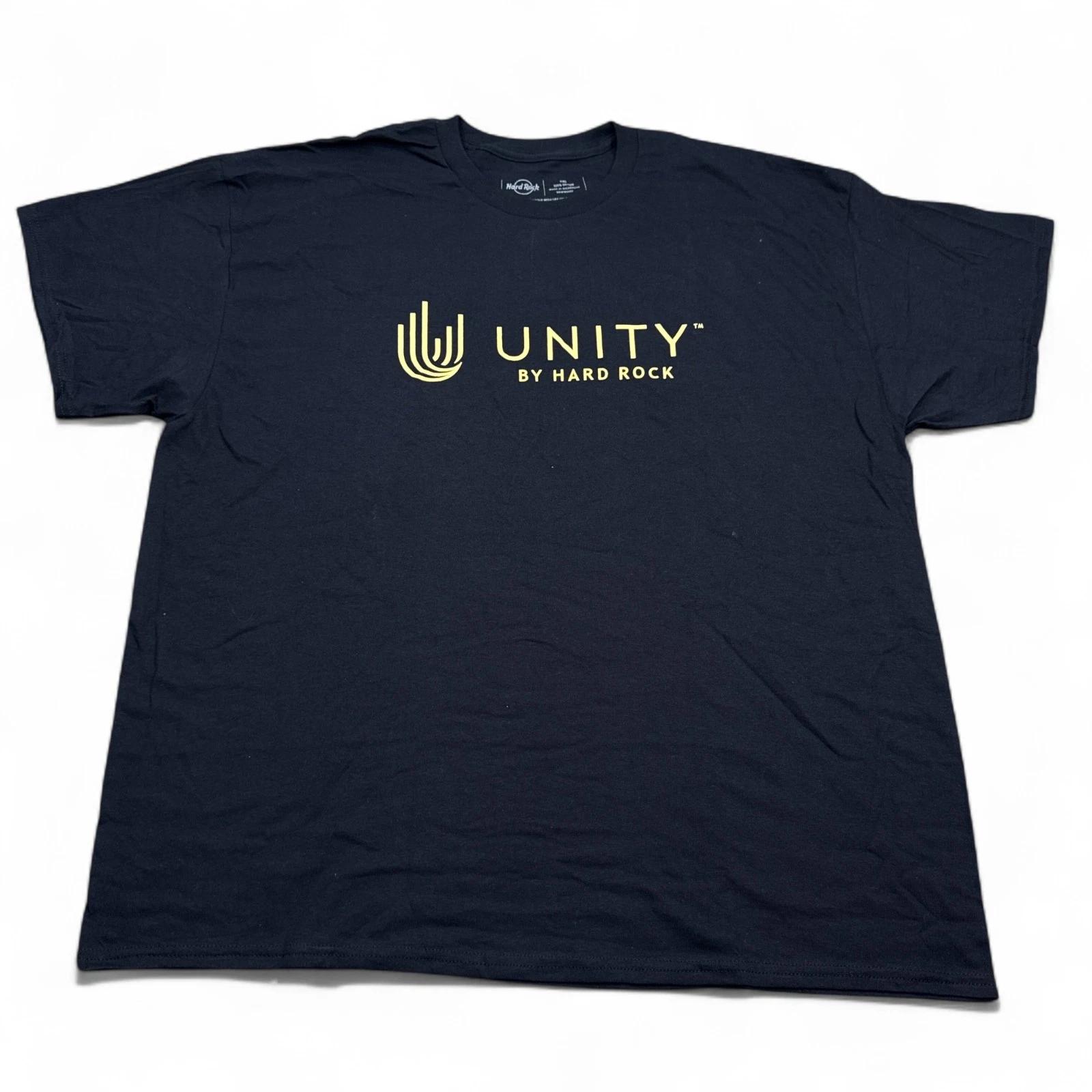 UNITY by Hard Rock Cafe T Shirt Mens Size 2XL XXL Black Gold Logo Tee S