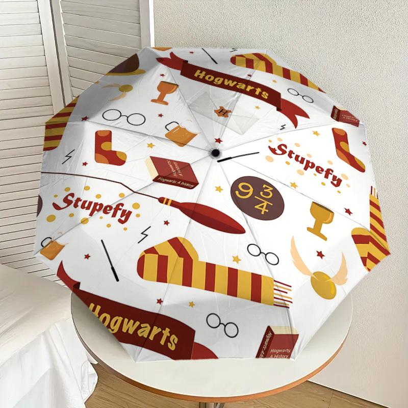 1PC Hogwarts Stupefy Umbrella-8-Rib Reinforced, Automatic Open, Lightweight & Durable, Cute Fashion Accessory for Outdoor, D2621