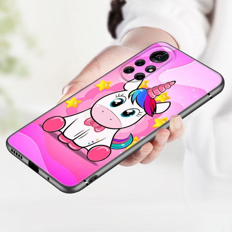 Cute Cartoon Unicorn Phone Case For Huawei Honor 60 50 SE 30S Mate 30 20 10 Lite 40 Nova 9 8 Pro Y60 8i 7i 7SE 5T Premium