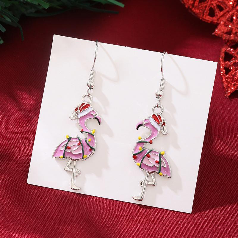 Christmas Santa Snowflake Earrings Cane Candy Bells Elk Earrings Christmas Hat Earrings