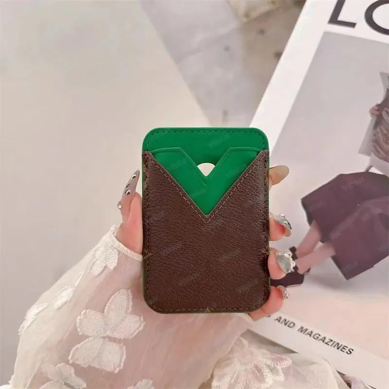 High End Business Sle For MagSafe Magnetic Leather Card Holder For iPhone 17 Pro Max With Logo Exquisite Retro Pattern Women Men Universal ID Bank Bus