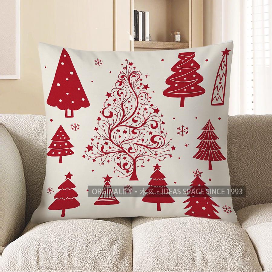 

Home Decor Merry Christmas Happy New Year Throw Pillow Pattern Cushion Cover Suitable For Sofa Bedroom Car Pillow Cover 40x40cm