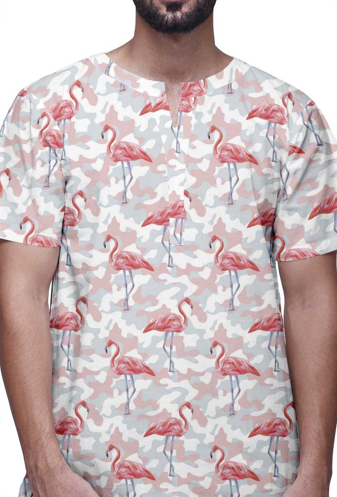 Atasi Tailored Fit Short Kurta Cotton Cambric Printed Keyhole Neck Casual