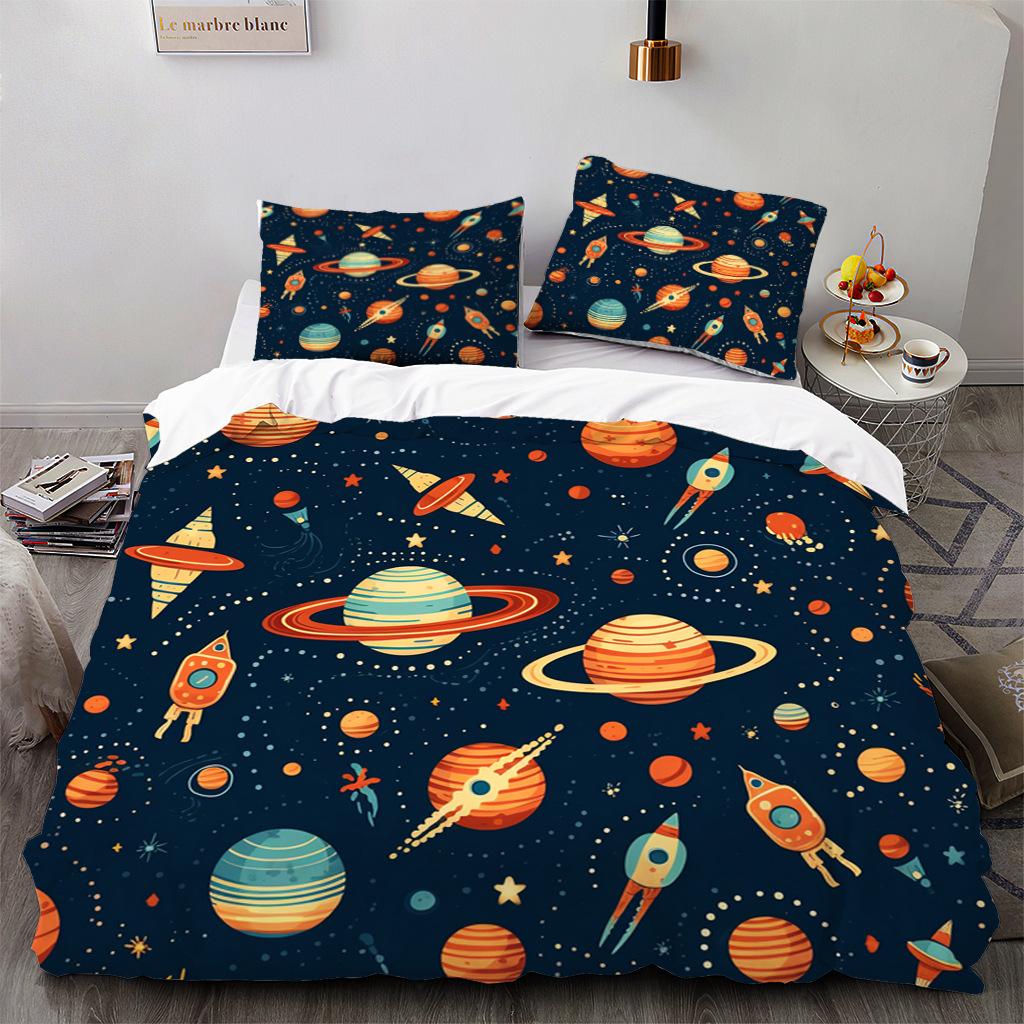 Cosmic Star Printing Bed Three-Piece Set, Bedding, Digital Printing Bedding
