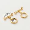 4pcs/lot 14K 18K Gold Color Plated Balance Round OT Buckle Clasps Bracelet End O Toggle Connection ClaspsFor DIY Jewelry Finding