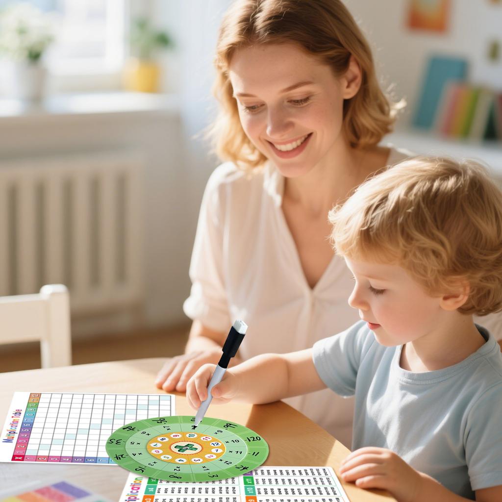 Children's Multiplication Table Poster, Turntable, Math Teaching Aid, Teaching Assistant, Math Classroom Teaching Multiplication Table,5ml