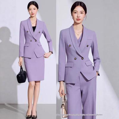 Women's Autumn/Winter Professional Suit - Elegant Style for Hotel Manager or Beautician Workwear