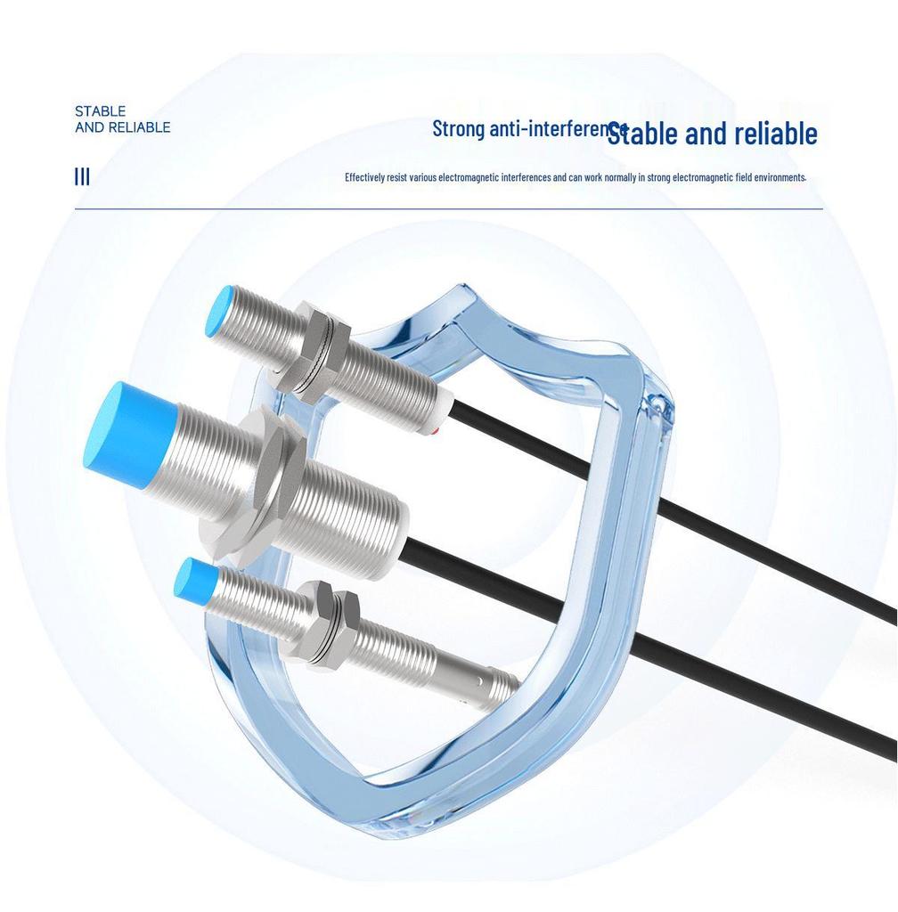 Adjustable M30 Metal Sensing Inductive Proximity Switch, 10-30V, Three-Wire, NPN/PNP, NO/NC.
