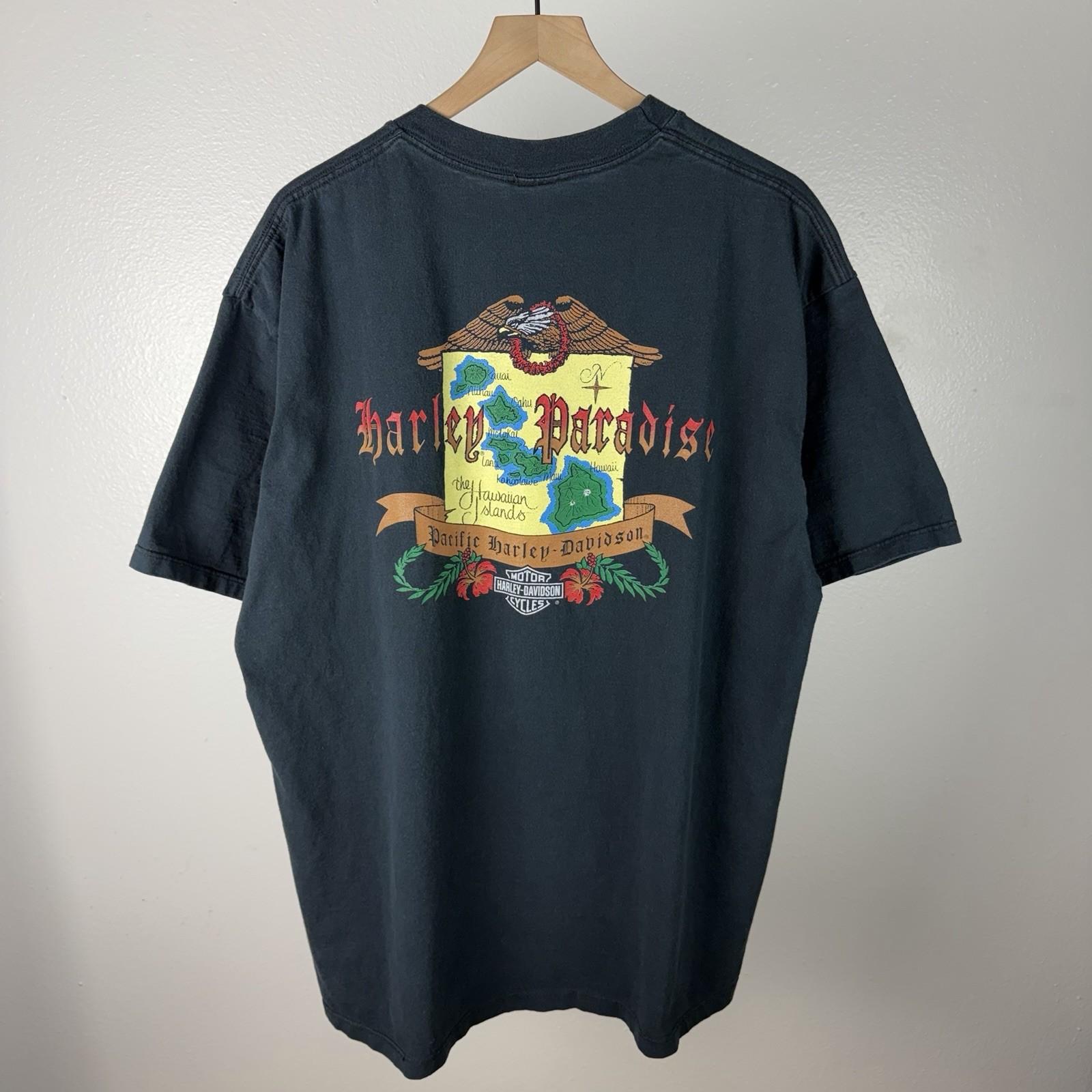 Vintage 90’s Harley Davidson Hawaiian Islands Hawaii Paradise USA T Shirt 2XL Unisex T-Shirt S