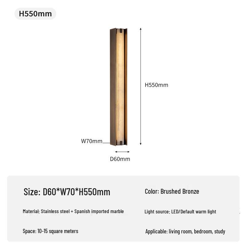 Italian Minimalist Marble Wall Lamp for Living Rooms, Corridors, and Bedrooms