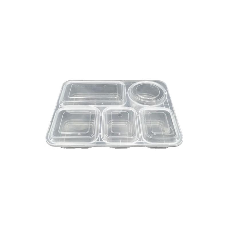 Large 5-Compartment Disposable Meal Prep Containers