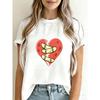 T-shirt Bianca con Stampa Cuore e Benda per Uso Casual