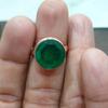 Round Cut Green Emerald 925 Sterling Silver Rose Gold Fill Ring Jewelry, Statement Gift Artisan Ring