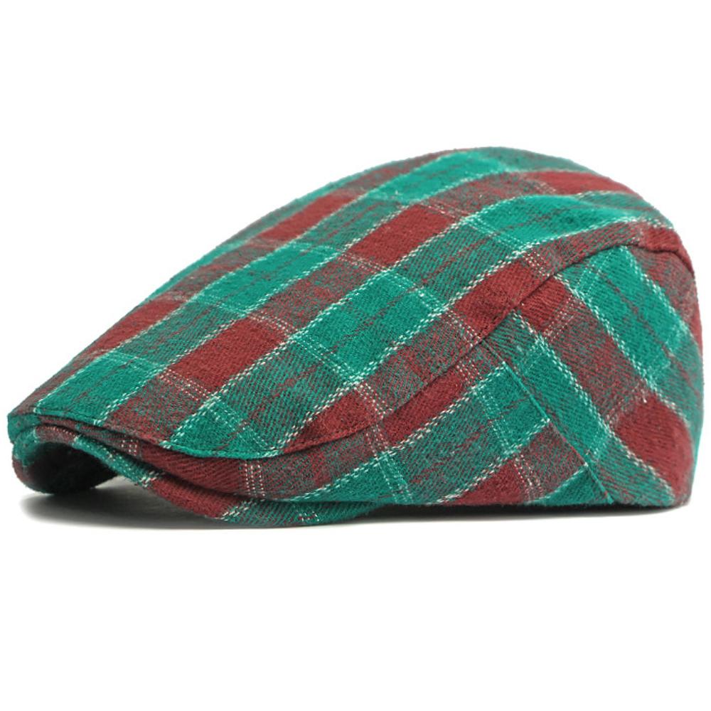 Ht4973 Berets New Spring Autumn Hats For Men Women Artist Painter Plaid Beret Hat Male Female Ivy Flat Cap Octagonal Beret Caps