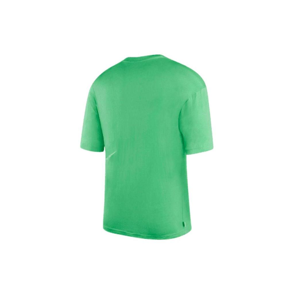 Nike Printed Round Neck Short Sleeve T-Shirt With Large Swoosh, American Vintage, Regular Shoulder Women Tops Green DV3320-362