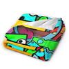 Warm BlanketStudents Camping Geometry Dash Gaming Game Throw Blanket  Flannel Bedspread For Couch Bed Funny Sofa Bed Cover