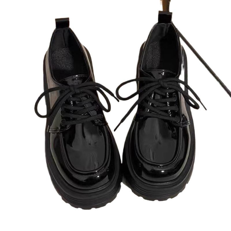 Thick-Soled Versatile Small Leather Shoes Women'S Retro British Style Loafers Japanese Single Shoes Women'S Models