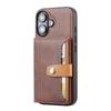 For iPhone 17 Case Calf Texture Card Holder PU Leather+TPU Kicsktand Phone Cover
