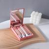 5-pack mini travel portable box with mirror makeup brush set loose powder brush foundation brush eye shadow brush lip blending brush