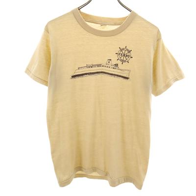 SCREEN STARS 80s Made in USA Vintage FERRY PRINT Kurzarm T-Shirt Damen Gebraucht