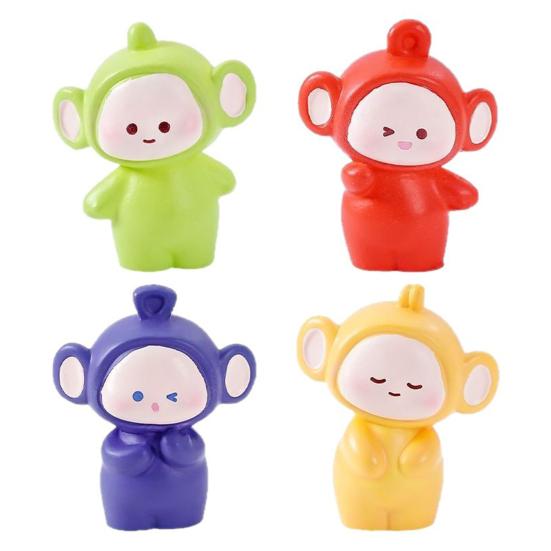 4 Pcs Mini Resin Doll Figurine Cartoon Doll Miniature Figures Tiny