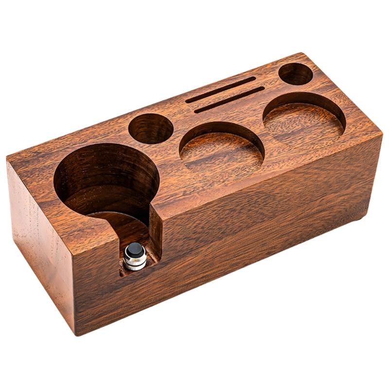 

Элегантный деревянный держатель для темперов для кофе, практичные аксессуары для эспрессо, подставка, профессиональное оборудование для бариста коричневый