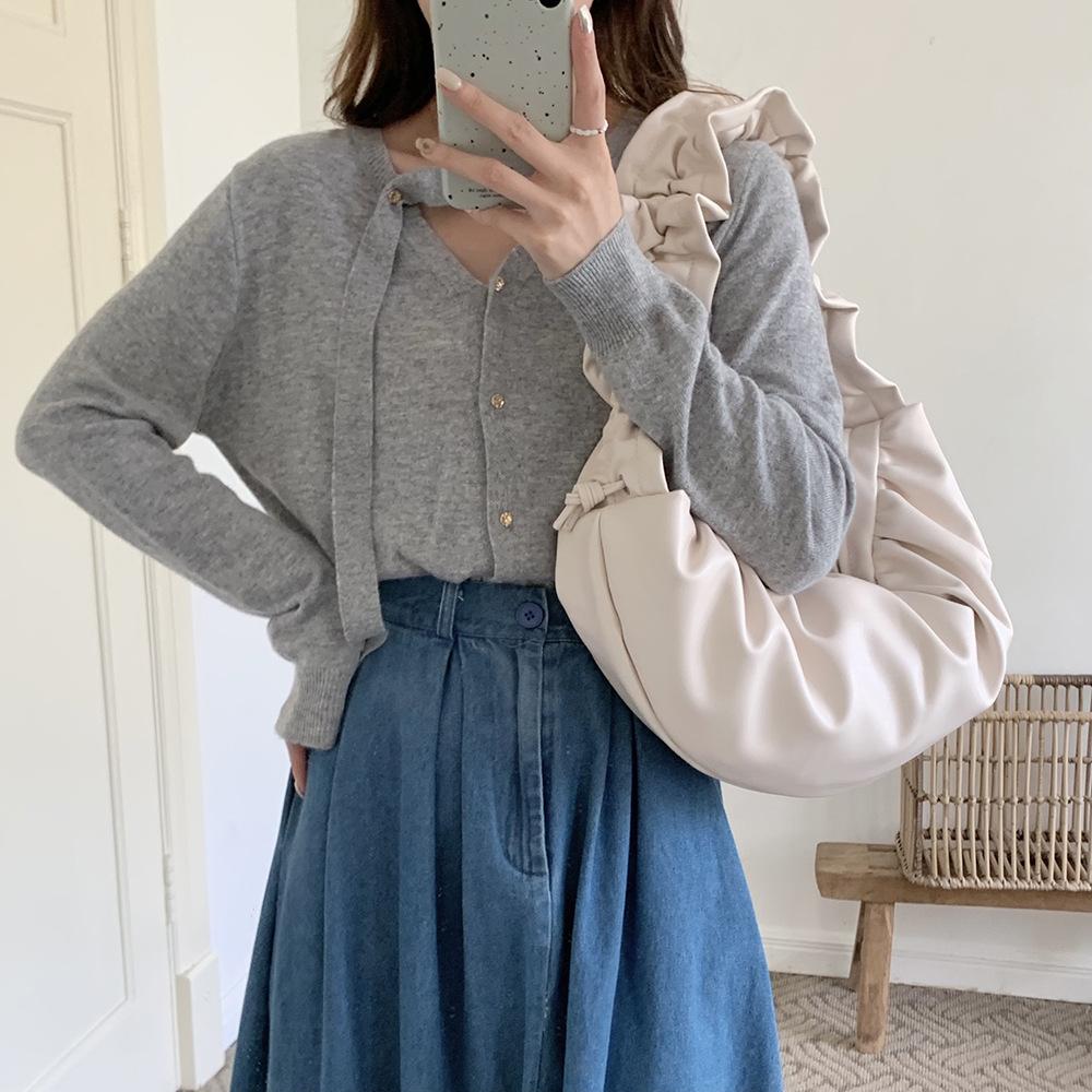 Pleated PU Cloud bag for women leisure armpit bags women's shoulder bags new