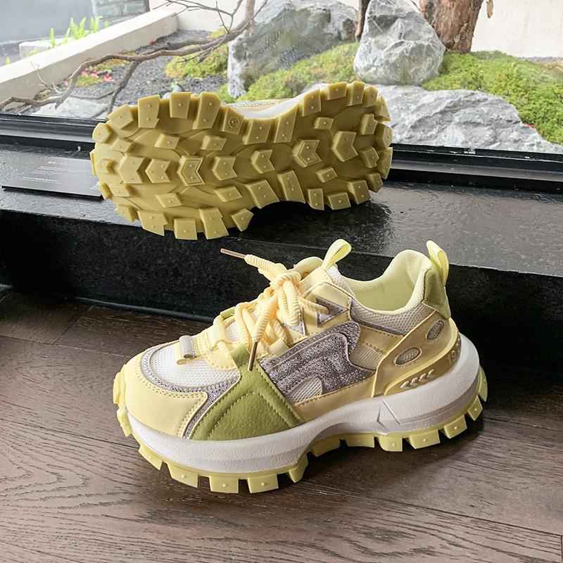 Fashion Sweet Candy Color Breathable Mesh Sneakers Women 2025 Autumn Chunky Platform Wedge Heel Casual Shoes Soft Thick Bottom Shoes