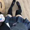 Hua Qian Zhu Blue Plaid A-line Pleated School Uniform Skirt - Versatile JK Style