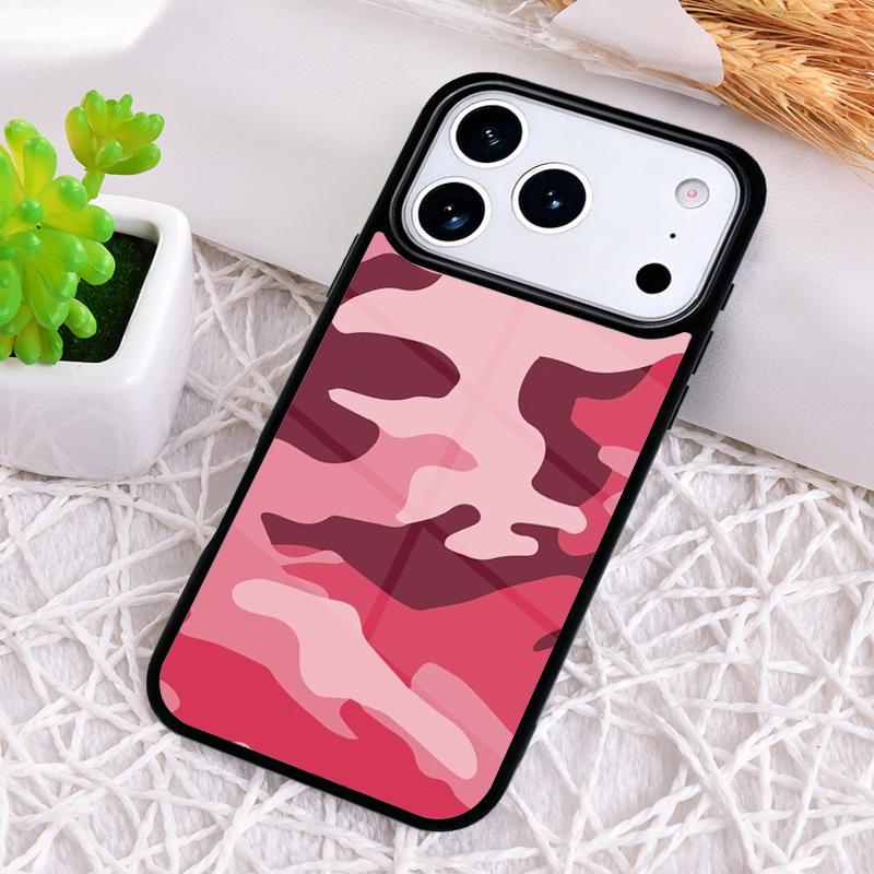 Pink Camoflague Pattern Shockproof Phone Case for iPhone 17 Air 16e 15 11 12 14 13 Pro Max Cover Coque