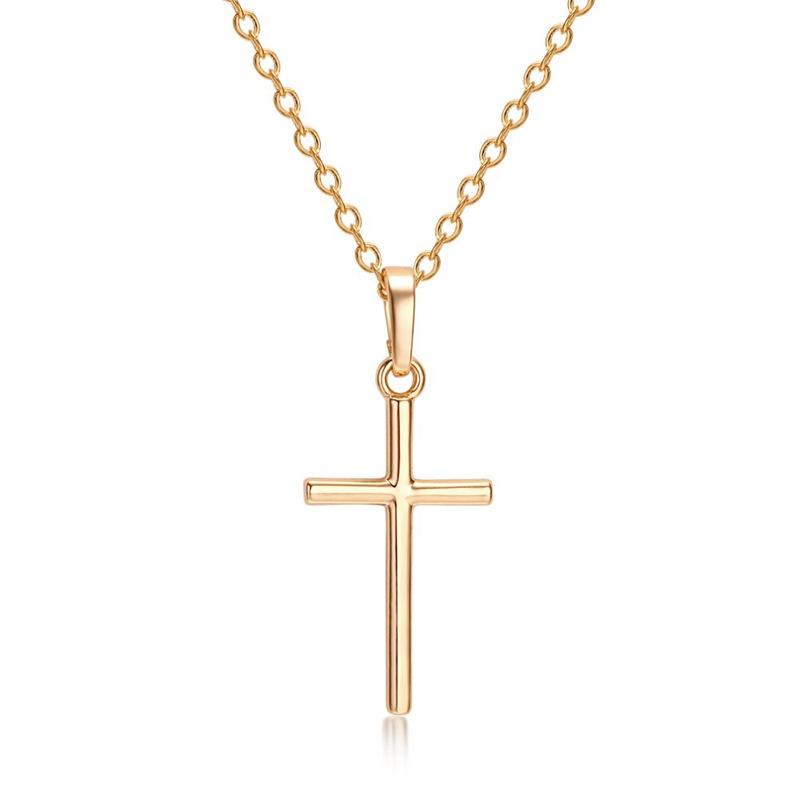 

Cross Style Vintage Pendant Necklace In Gold And Silver Unique Jewelry Alloy золотой