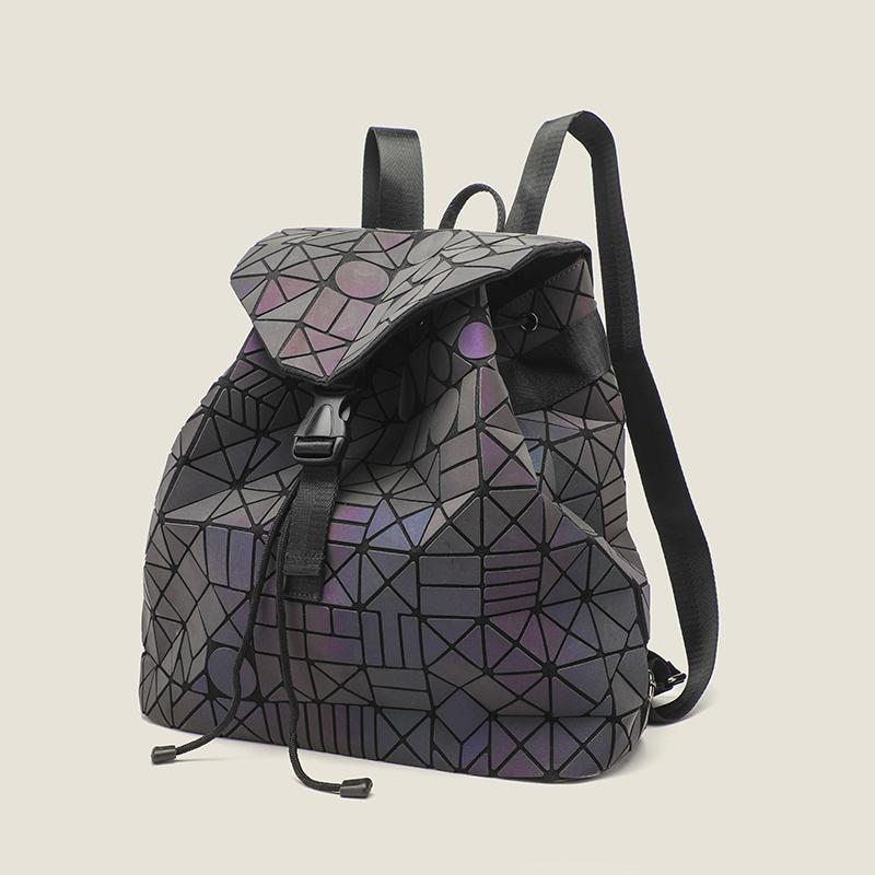 Neue Geometrie Damen Holographische Schulter Rucksack Mode Student Frauen Einkaufstasche