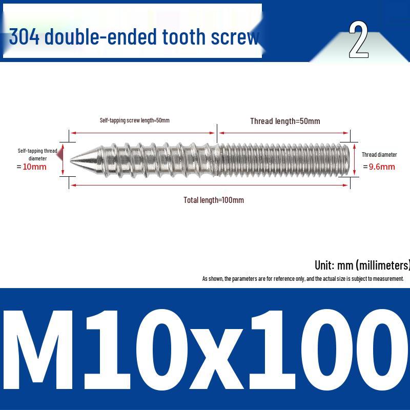 Śruba samogwintująca ze stali nierdzewnej 304 z podwójnym łbem i gniazdem sześciokątnym do mebli, ostro zakończona, M4 M5 M6 M8.