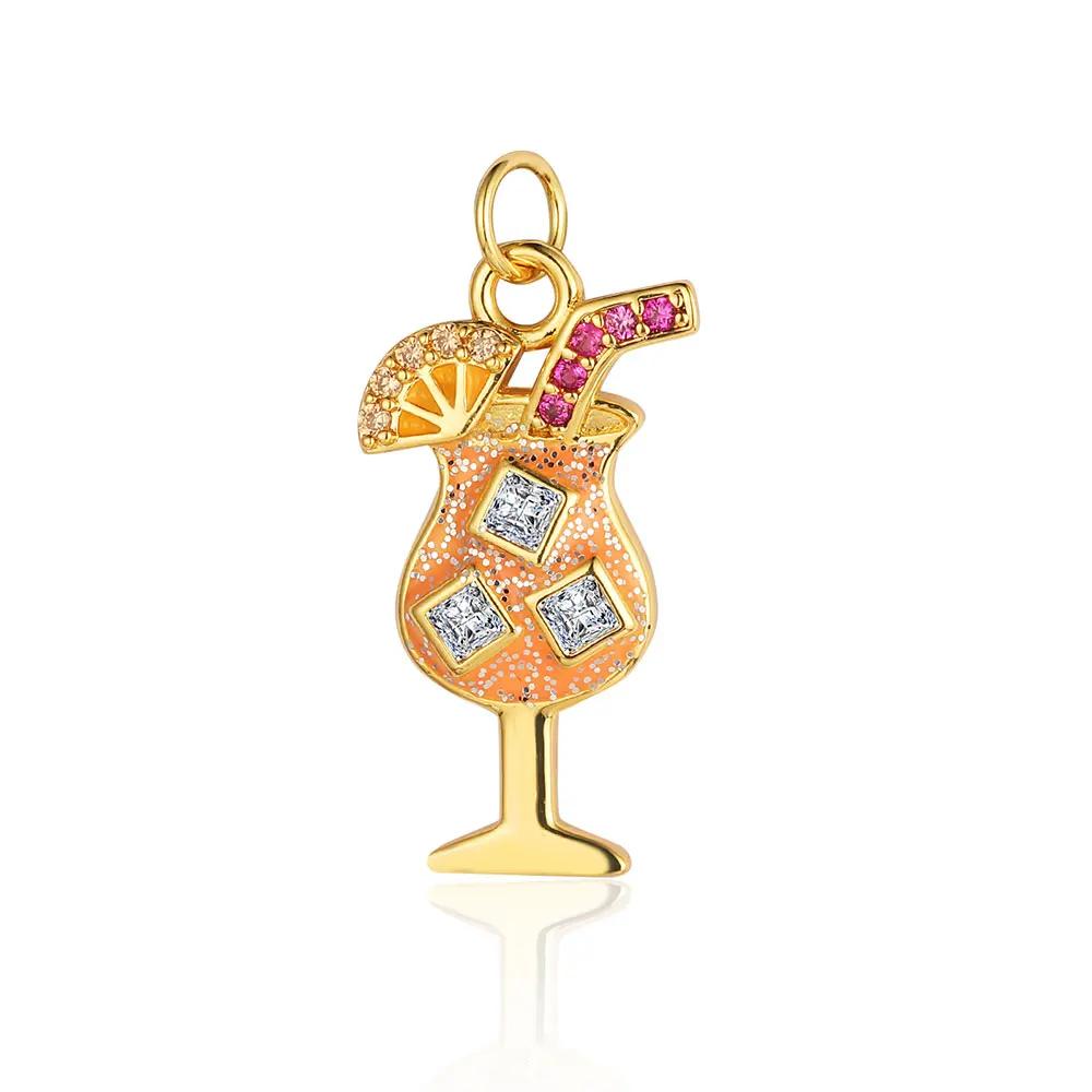Sun Star Moon Crescent Copper Zircon Charm Clouds Hamsa Hand Leaf Juice DIY Jewelry Bracelet Earring Necklace Pendant