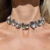 Exaggerated Rhinestone Necklace Light Luxury Women's Choker Temperament Crystal Necklace Party