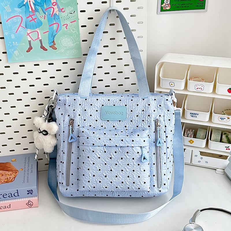 School Bag New High-value Fresh College Style Polka Dot Make-up Bag Junior High School Students Lightweight Travel Backpack