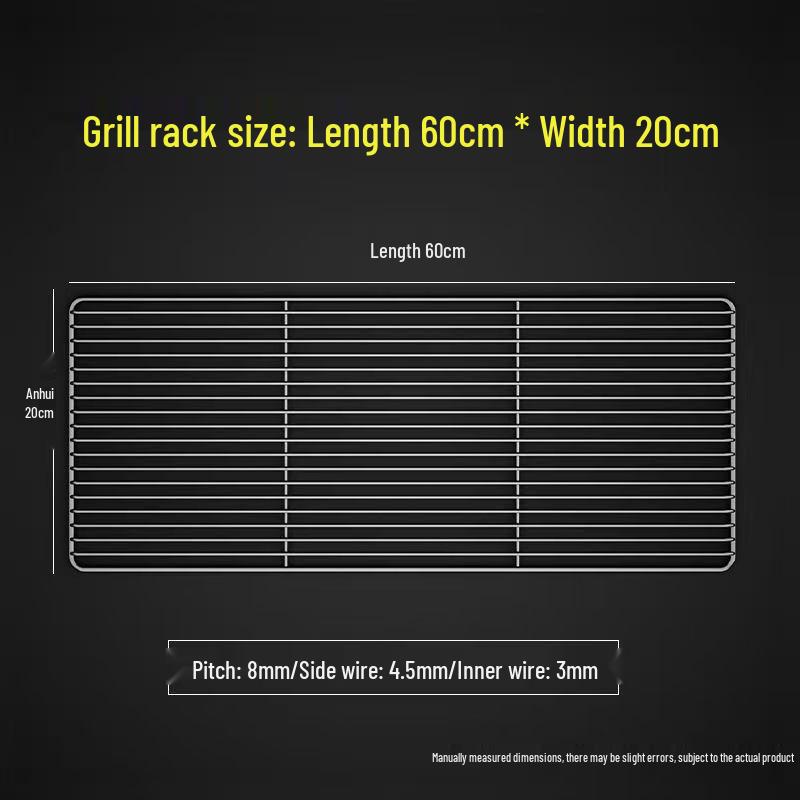 Rectangular 304 Stainless Steel BBQ Grill Net with Legs – Ideal for Draining Water & Oil, Oven Drying & Baking.
