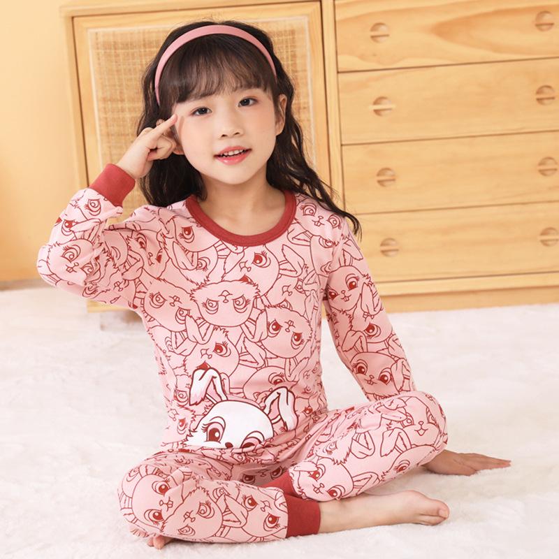 Children's Cartoon Cotton Sweater & Pants Set: Autumn/Winter Pajamas or Homewear