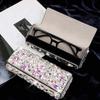 Shiny Rhinestone-inlay Glasses Case Leather Sunglasses Protective Case  for Gifts