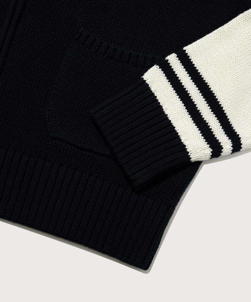 Covernat Woman C Logo Varsity Zip-Up Cardigan Navy