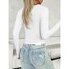 Women's Y2K Temperament Slim Solid Color Long-sleeved Top Tshirt