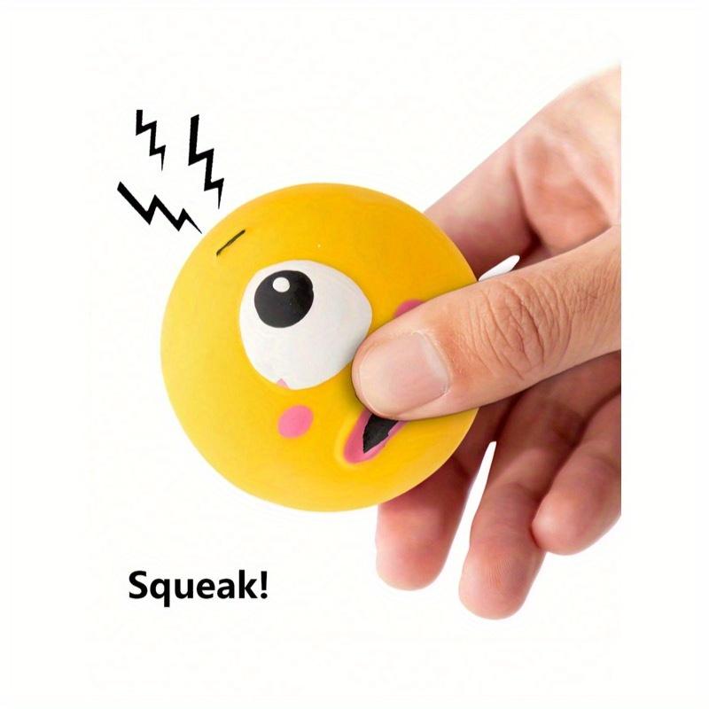[For Small-Breed Dog] 1/3Pcs Dog Sounding Toy with Cute Big Eyeball Design, Pet Durable Rubber Chew Teeth Grinding and Cleaning Ball with Squeaky Dog