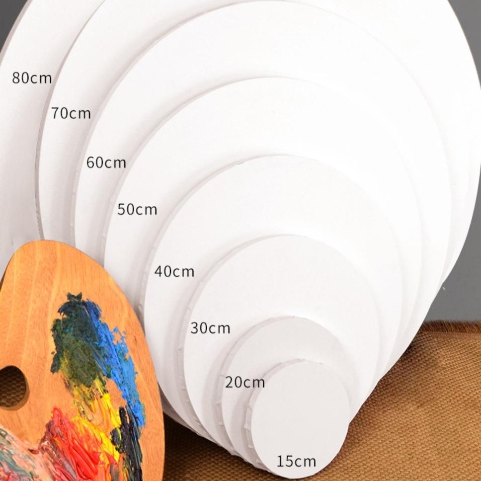 Round Wooden Cotton Canvas Oil Painting Frame for Beginners - Oval DIY