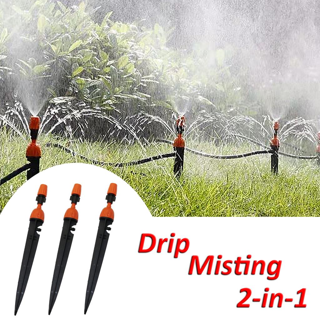 5/10/20Pcs Drip Misting Sprinkler Adjustable Atomized 1/4" Barb Nozzle Garden Greenhouse Flowerbed Bonsai Lawn Water Irrigation