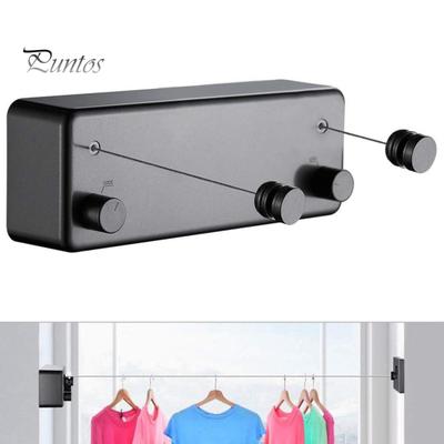 Stendibiancheria retrattile da parete da 4,2 m, regolabile, invisibile, resistente, in acciaio inox, per interni ed esterni, per lavanderia e asciugatura vestiti.