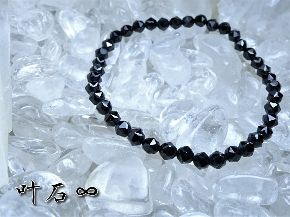 For Seizing Important Victories In Black Spinel Bracelet for Men Natural Stone 4mm Star Cut Power Stone Kanoishi [Amulet Life] - (Purification,