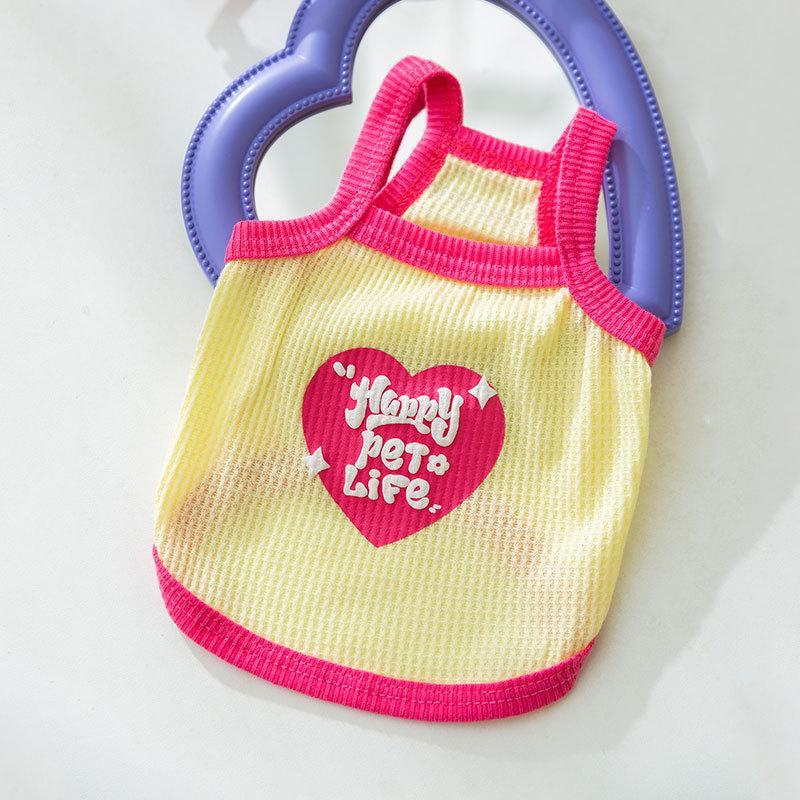 

Cat clothes ins wind love waffle suspenders thin blue cat puppet dog vest summer pet clothes XXL (recommended weight 15-10kg)