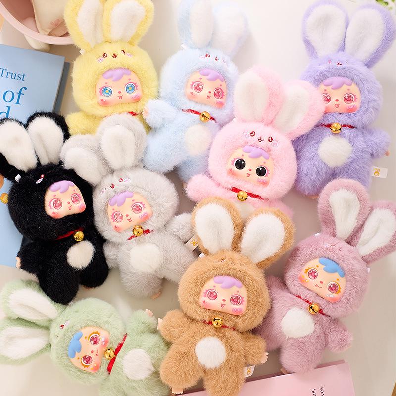 San Mao Lucky Rabbit Plush Toy - Cute Mobile Phone Pendant for Kids