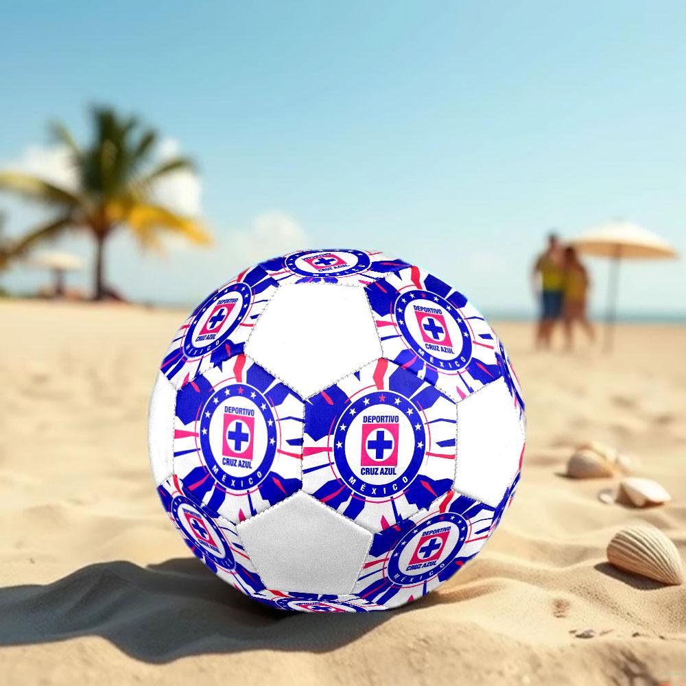 Cruz Azul Size 5 Soccer Ball, Machine-Stitched PVC, Durable & High Bounce, All Ages Fit, Fan Merchandise, Matches & Outdoor Use.