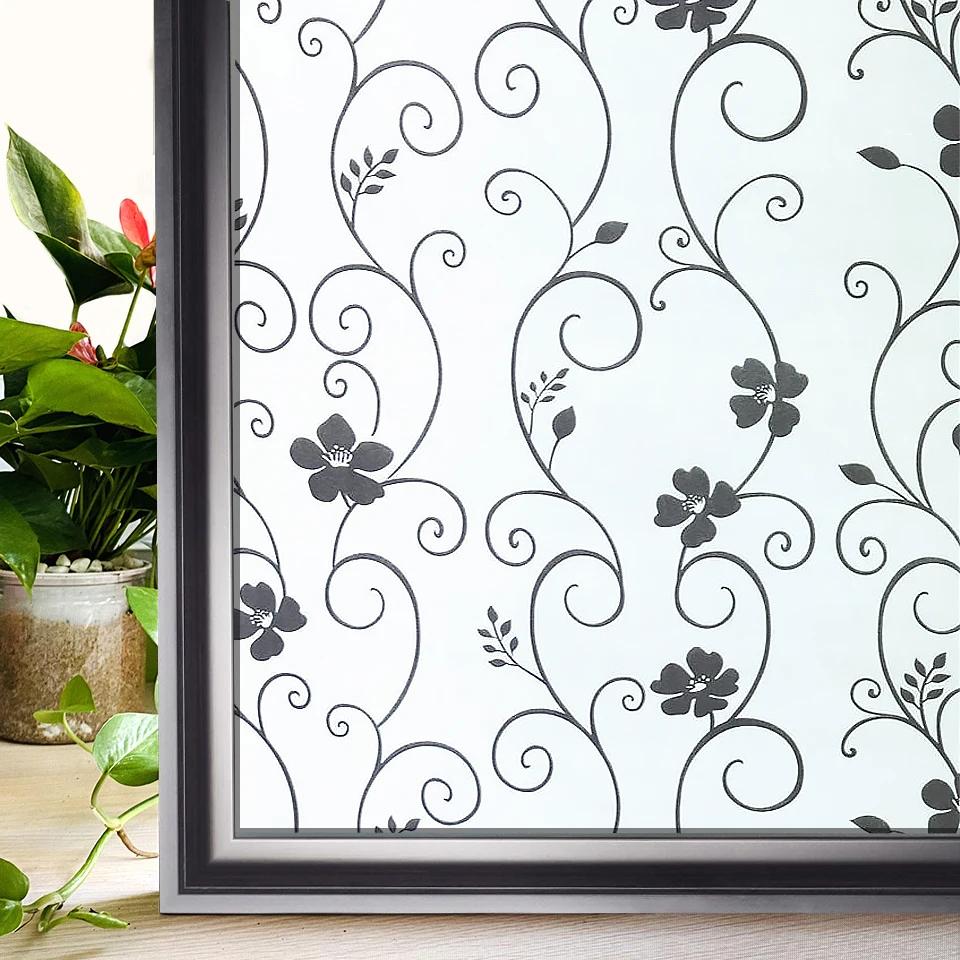 Stained Glass Window Film Privacy Glass Vinyl Frosted Self Adhesive Film for Home Heat Control Tint UV Protective Window Sticker